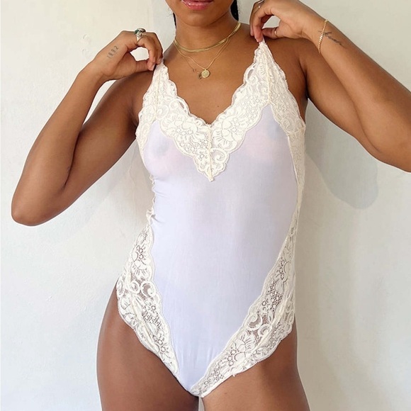 FREE PEOPLE x HAH Back Off Bodysuit In Blanc - Picture 1 of 5